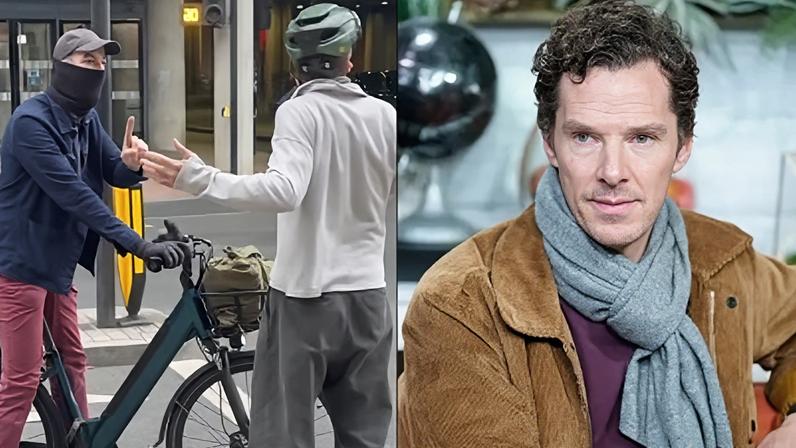 Benedict Cumberbatch discutiu com ciclista na rua