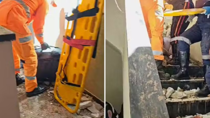 Imagens mostram que parte da aeronave, um monomotor de pequeno porte, entrou no prédio e deteriorou janelas e escadas