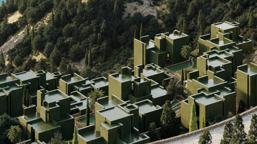 A disposição das 16 tipologias de vilas e apartamentos entre a floresta decídua, garantindo vistas privilegiadas sem comprometer a densidade arbórea existente