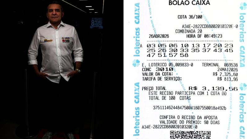 Dono de lotérica participou do bolão ganhador de R$ 168 milhões — Foto: Reprodução