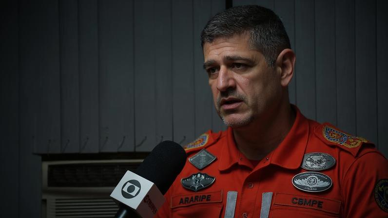 Eduardo Araripe, comandante-geral dos Bombeiros de Pernambuco — Foto: Reprodução/TV Globo