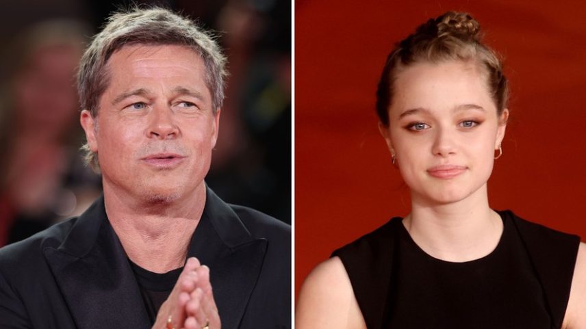 Brad Pitt e a filha Shiloh — Foto: Getty Images