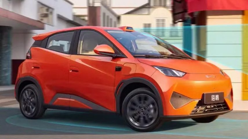 BYD Dolphin Mini ganha cor “Laranja Manga” — Foto: Divulgação