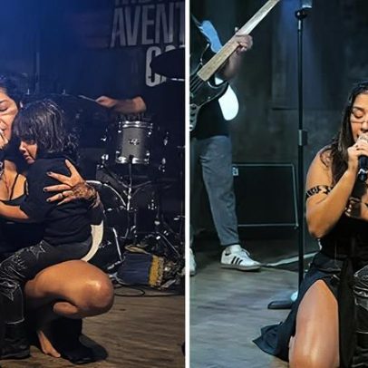 Cantora viraliza ao acolher filha no palco durante show em SP
