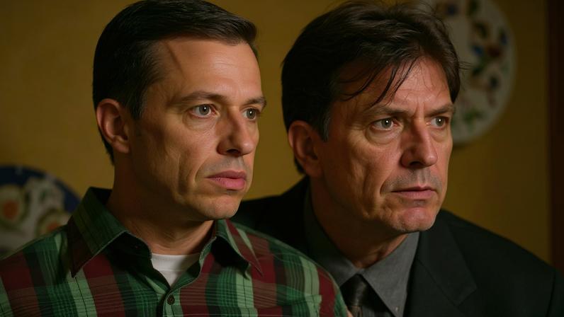 Jon Cryer e Charlie Sheen em Two and a Half Men — Foto: Reprodução