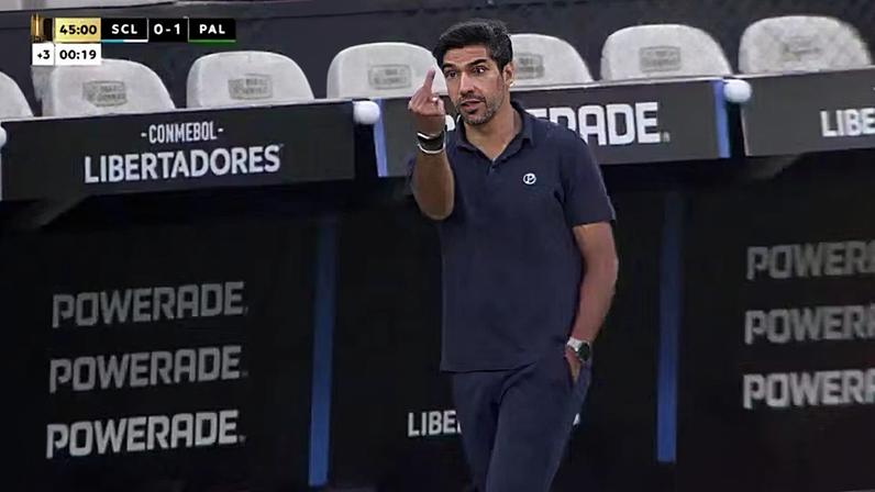 Abel Ferreira em comemoração do gol do Palmeiras — Foto: Reprodução