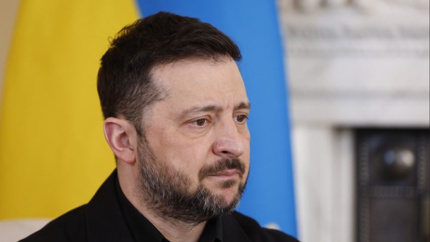 Volodymyr Zelensky, presidente da Ucrânia, durante reunião com Keir Starmer, primeiro-ministro do Reino Unido, em Downing Street, número 10, em Londres, Reino Unido, na terça-feira, 17 de março de 2026 — Foto: David Cliff/EPA/Bloomberg