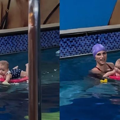 Jade Barbosa surge nadando com a filha e encanta fãs