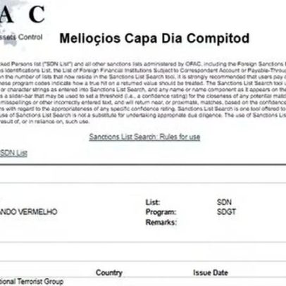 Governo dos EUA inclui PCC e CV em lista de sanções e bloqueio de bens