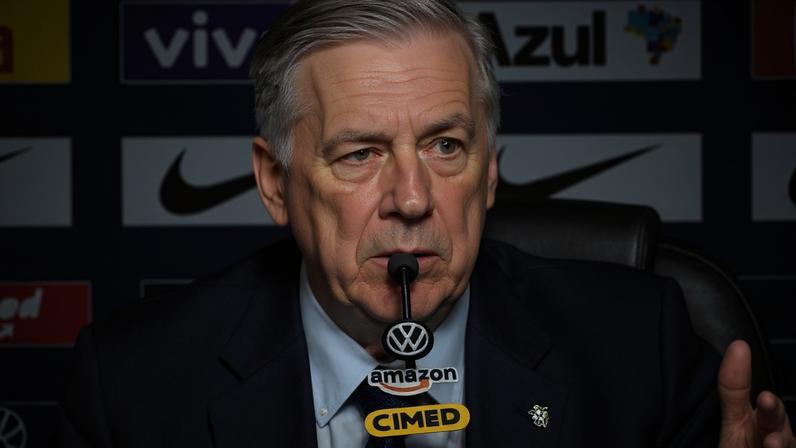 Carlo Ancelotti durante anúncio dos convocados da seleção brasileira para a Copa do Mundo