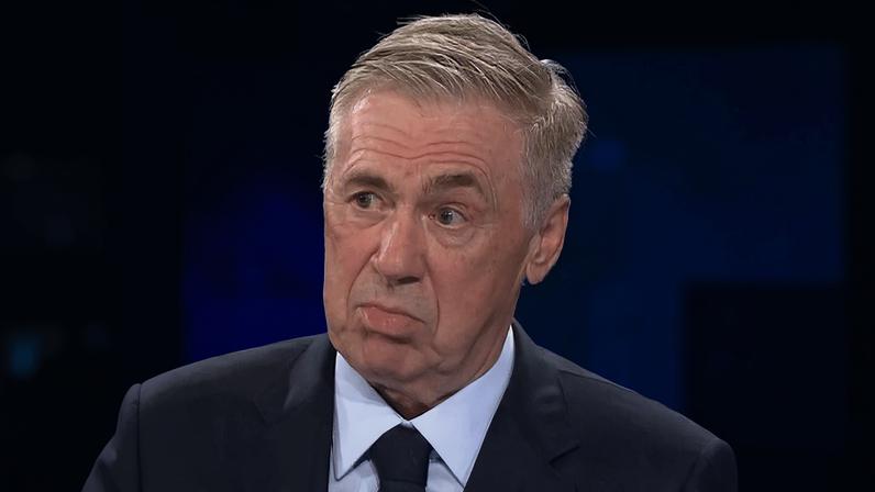 Carlo Ancelotti durante participação no "Jornal Nacional", da Globo