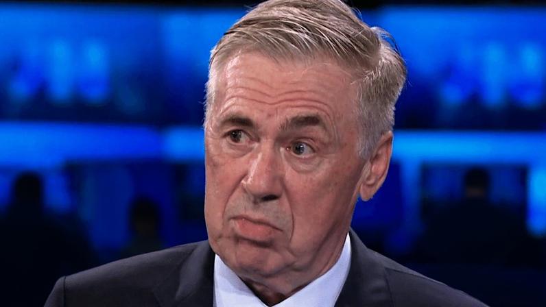 Carlo Ancelotti durante participação no "Jornal Nacional", da Globo