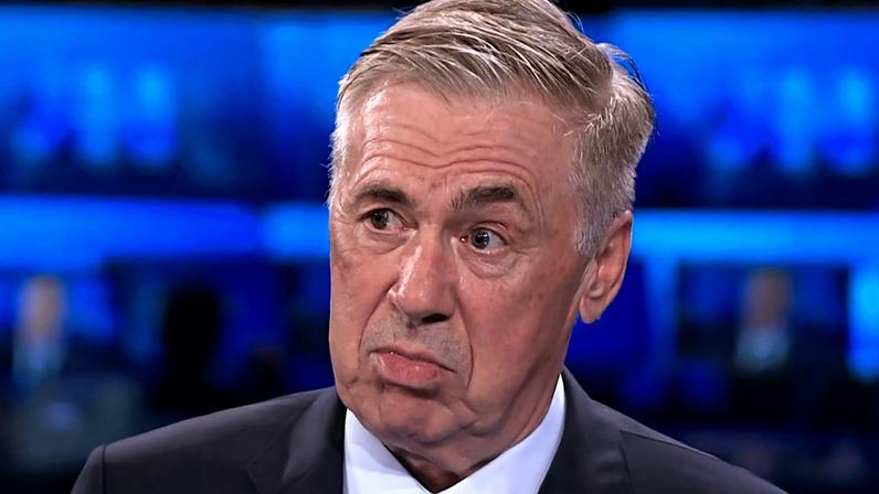 Carlo Ancelotti durante participação no "Jornal Nacional", da Globo