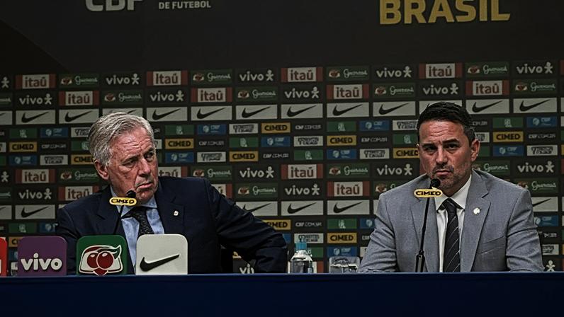 Carlo Ancelotti e Rodrigo Caetano anunciam lista de convocados para jogos das Eliminatórias da Copa 2026