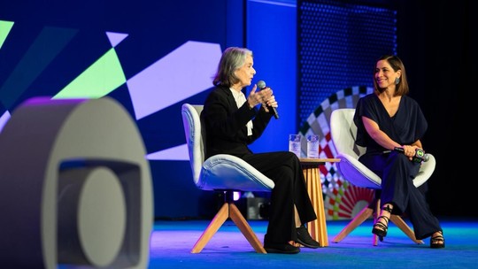 Cármen Lúcia, ministra do STF, é entrevistada por Julia Duailibi na 5ª edição do Festival LED Globo Rio — Foto: Divulgação/Globo