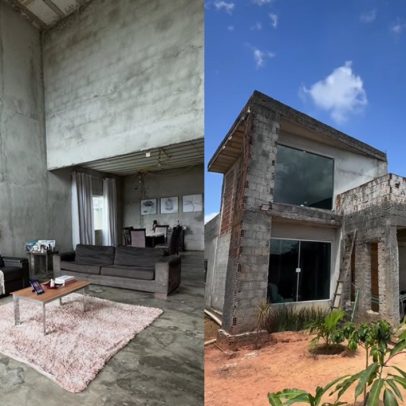 Casa inacabada com pé-direito gigante viraliza nas redes