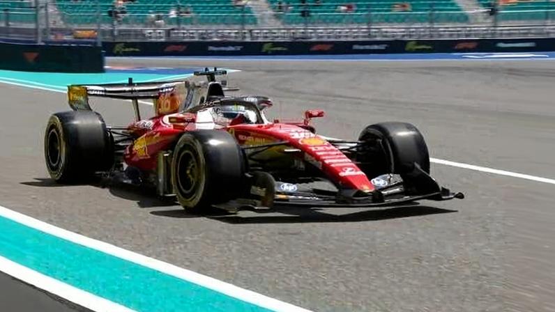 Charles Leclerc, da Ferrari, liderou o único treino livre no GP de Miami