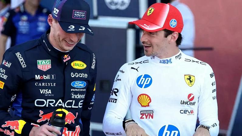 Max Verstappen e Charles Leclerc no GP de Miami pela F1 2026 (Foto: CHARLY TRIBALLEAU / AFP)