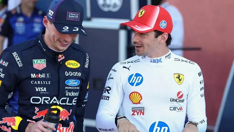 Max Verstappen e Charles Leclerc no GP de Miami pela F1 2026 (Foto: CHARLY TRIBALLEAU / AFP)