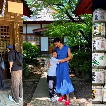 Sophie Charlotte divulga novos registros de viagem ao Japão com o filho Otto