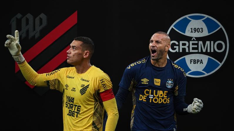 Santos e Weverton; Athletico x Grêmio — Foto: ChatGPT