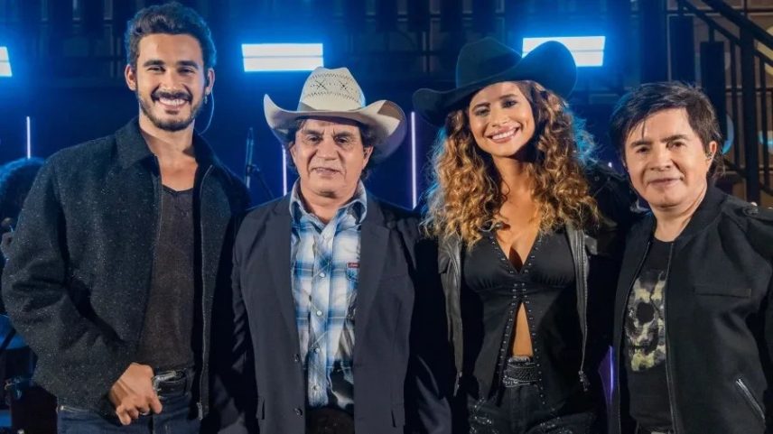 Agrado (Isadora Cruz) e João Raul (Filipe Bragança) são convidados por Chitãozinho e Xororó em novo capítulo de 'Coração Acelerado' (Reprodução/Beatriz Damy/TV Globo)