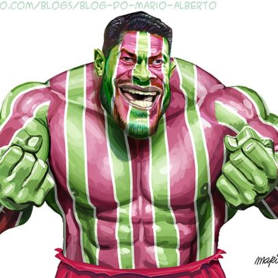 Hulk exibe cores verde, branco e grená em jogo