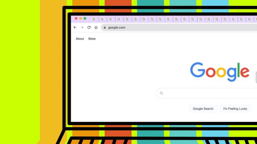 Chrome browser with vertical tabs
