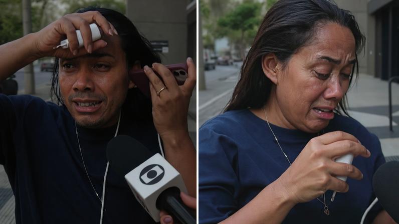 Momento em que filha descobre que a mãe foi encontrada viva — Foto: Reprodução/TV Globo