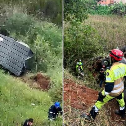 Carreta com carvão cai de ponte na BR-040 e motorista morre em MG
