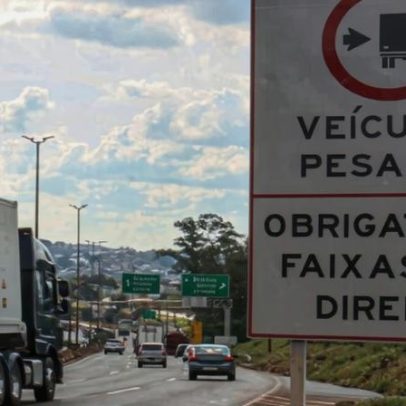 Multa a caminhão por usar faixa central do Anel Rodoviário pode ser anulada