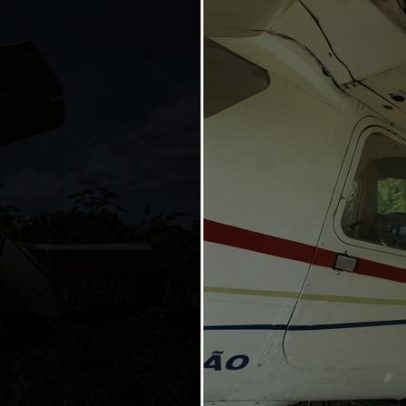 Avião faz pouso de emergência em terreno baldio em MG