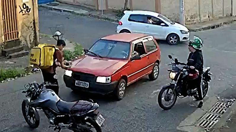 Circuito de segurança registrou a briga de trânsito