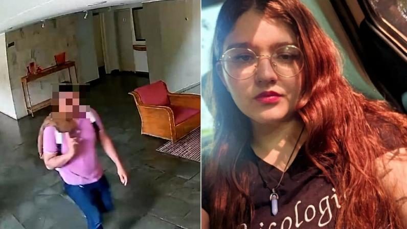 Câmeras de segurança mostraram o suspeito deixando o apartamento horas antes de Giovanna ser encontrada morta
