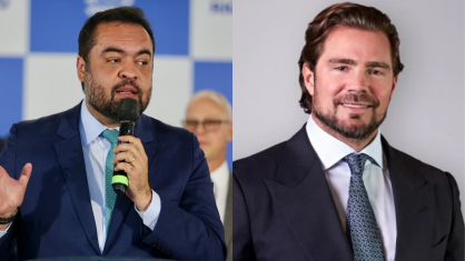 À esquerda, o ex-governador Cláudio Castro; à direita, o ex-banqueiro, Daniel Vorcaro