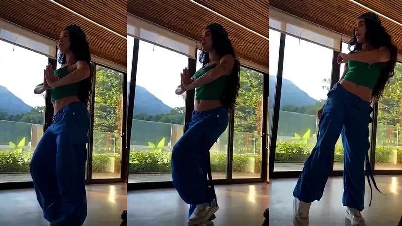 Ex-BBB Aline Campos ensina coreografia de Waka Waka para show da Shakira em Copacabana — Foto: Thaís Espírito Santo/g1