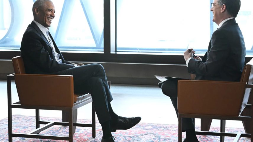 Barack Obama and Stephen Colbert on 'The Late Show'