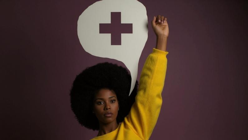 ilustração de mulher negra erguendo a mão (Ilustração: Isadora Ribeiro/ Veja Saúde/VEJA)