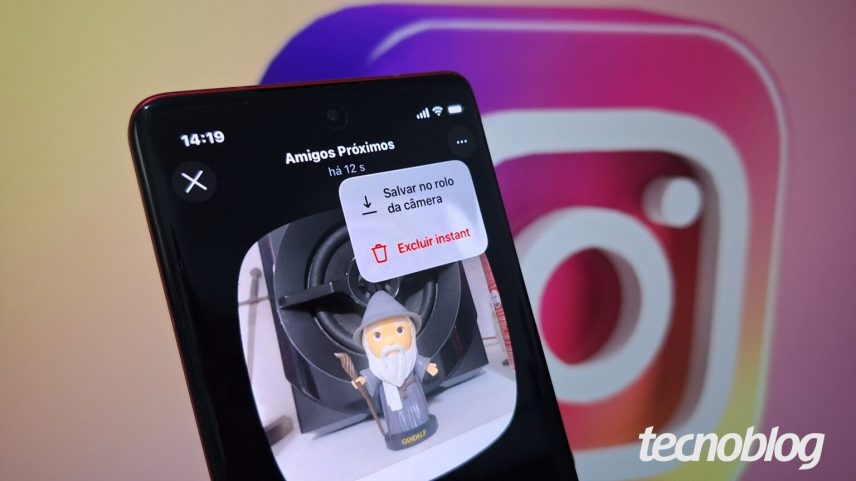 Abrindo o menu de DMs do Instagram (imagem: Lupa Charleaux/Tecnoblog)