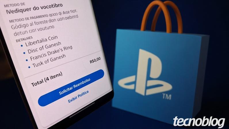 Imagem ilustrativa de uma tela de PlayStation com a loja aberta