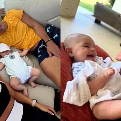 Filho de Mariana Rios encanta em registros ao lado do pai Juca Diniz