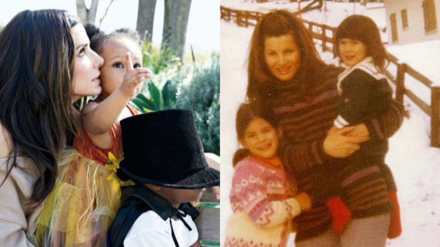 Sandra Bullock resgata cliques do passado com os filhos e emociona a web — Foto: Reprodução/Instagram