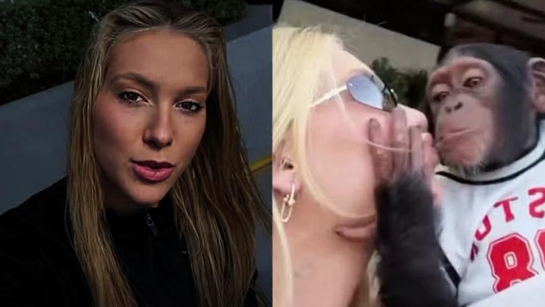 Virginia se pronuncia após virar alvo de críticas por beijar macaco em Dubai — Foto: Reprodução/Instagram