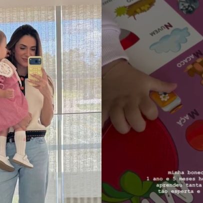 Jade Magalhães celebra 1 ano e 5 meses da filha com Luan Santana