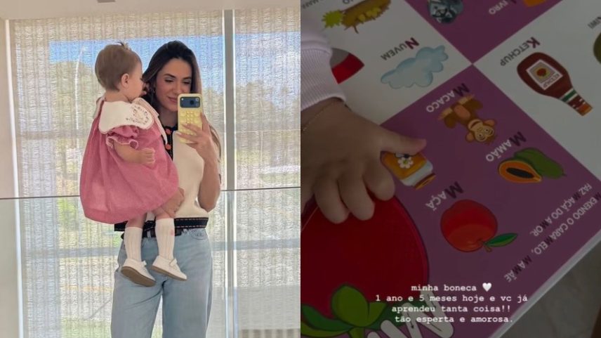 Jade Magalhães se derrete ao celebrar 1 ano e 5 meses da filha com Luan Santana — Foto: Reprodução/Instagram