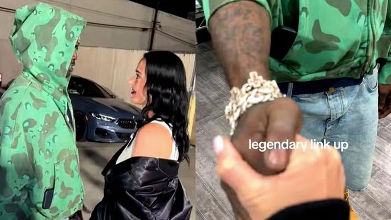 Katy Perry e rapper Chief Keef viralizam em vídeo juntos — Foto: Reprodução/Instagram e TikTok