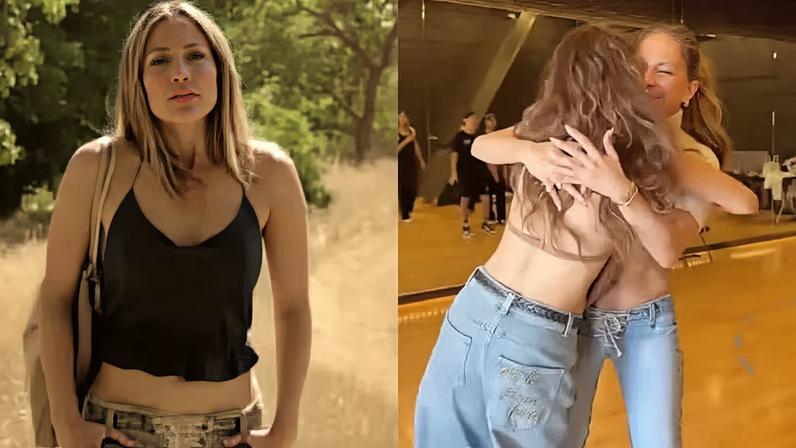 Jennifer Lopez recria look de 2001 em vídeo viral com Mika Abdalla — Foto: Reprodução/YouTube e Instagram
