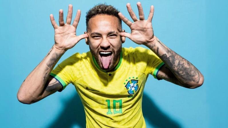 Neymar faz comemoração em divulgação para a Copa do Mundo 2022 — Foto: Fifa