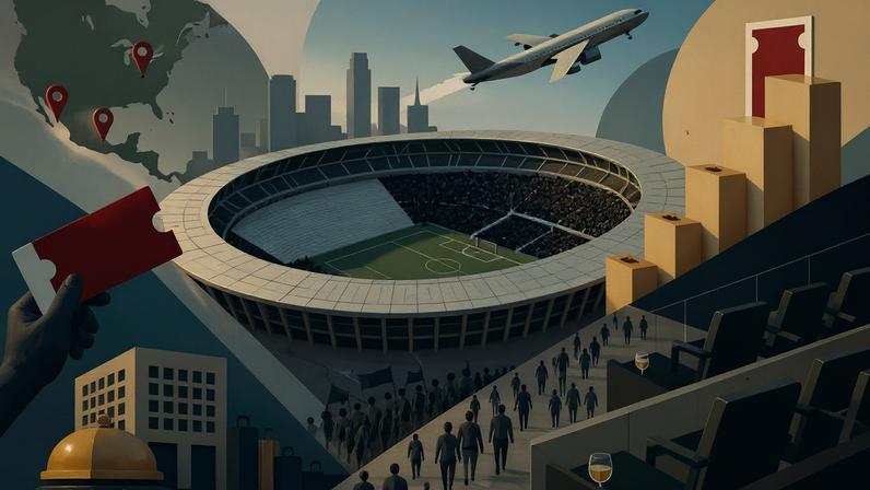 Mais países, mais jogos, mais viagens: a Copa de 2026 promete ser a mais poluente da história do futebol (Imagem gerada por IA)