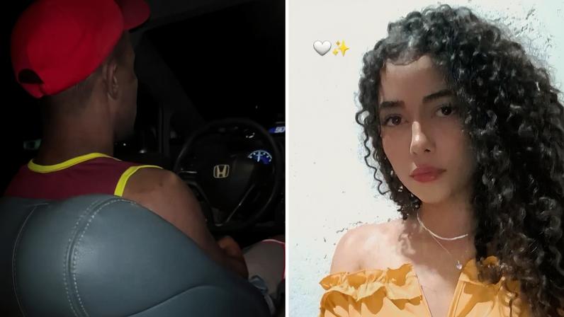 Ivan Rodrigues Cardoso conduzia o carro quando capotou. Kimberly Gisele Pereira Rodrigues, de 21 anos, morreu após ser socorrida — Foto: Reprodução / TV Anhanguera e Arquivo pessoal